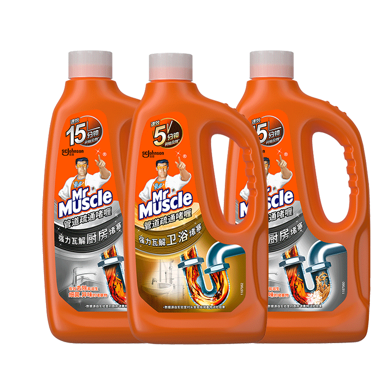 ����������Mr Muscle��������Ʒ �ܵ���ͨ��960ml*3ƿ(������*2+��ԡ��*1��ˮ����ͨ��  