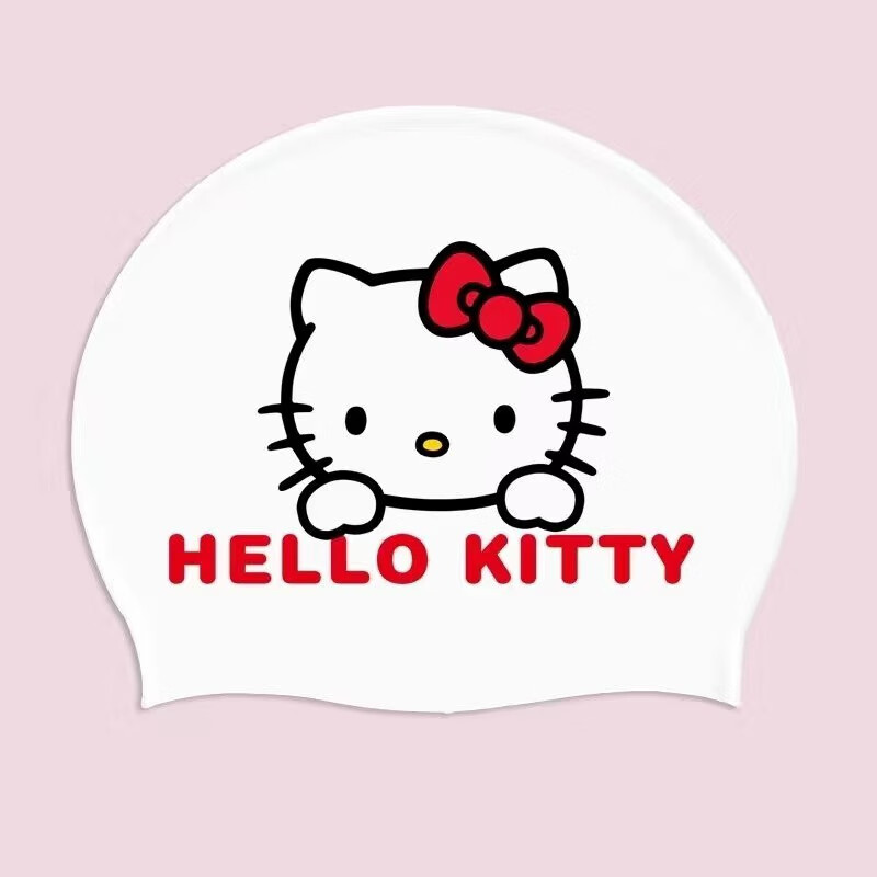 三丽鸥泳帽夏季成人帕恰狗游女生硅胶高弹力防水加大不勒头游 kt猫