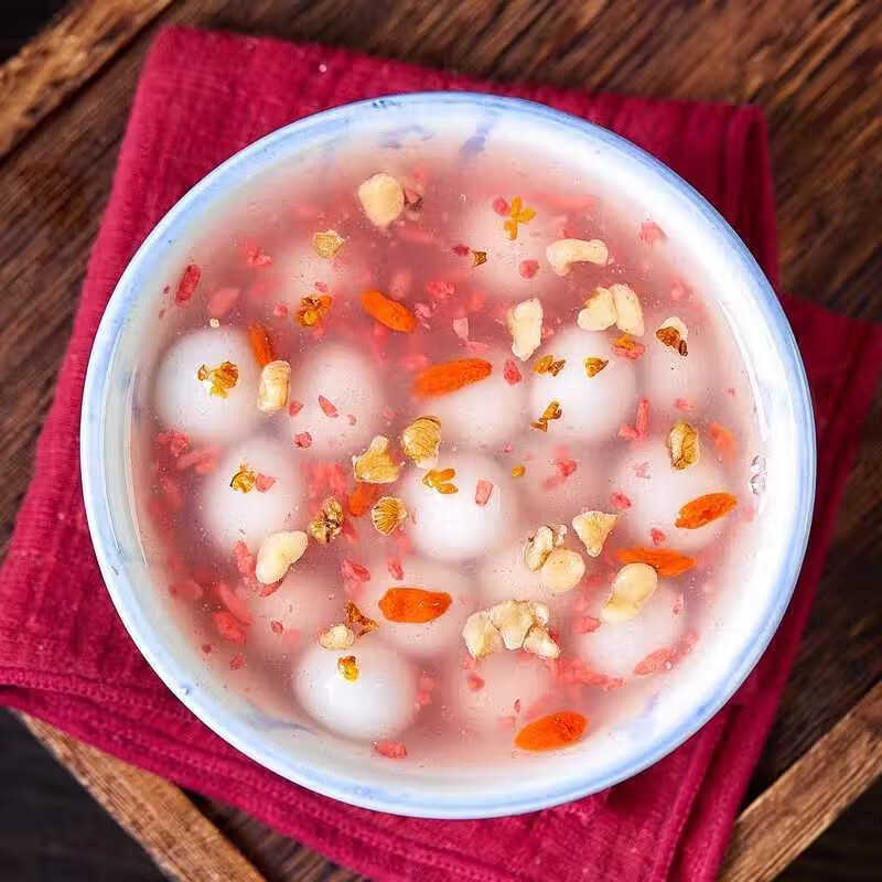 魏仁堂桂花酒酿核桃羹黑芝麻馅红曲米核桃羹小圆子汤圆元宵宁波特产