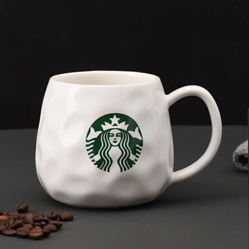 星巴克(Starbucks)杯子限量版简约欧式水杯马克杯家用陶瓷杯小礼品星巴风咖啡杯早餐 p款(杯+勺) 450ml