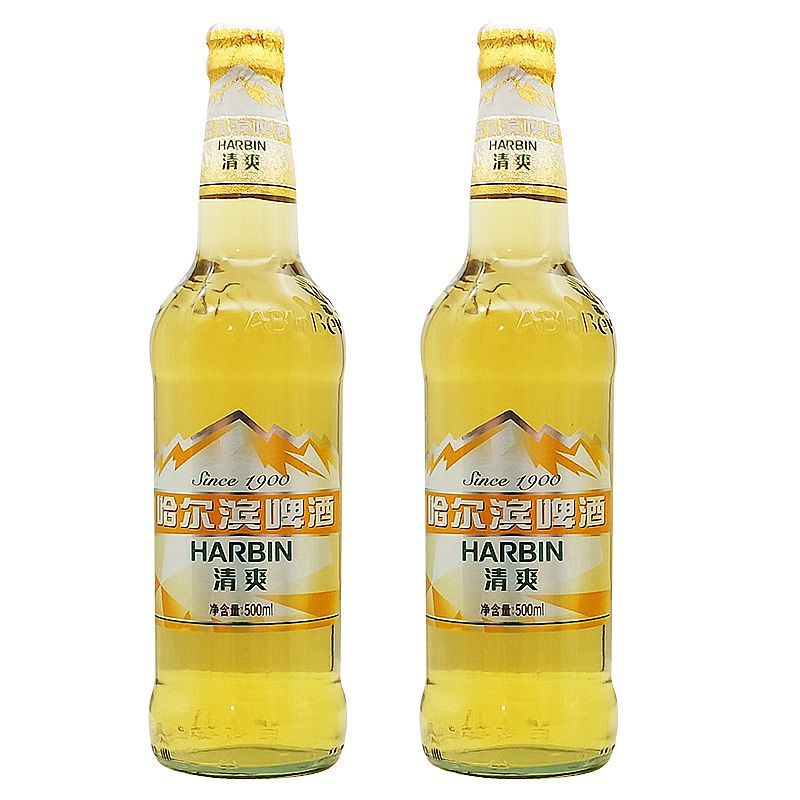 哈尔滨(harbin)/哈尔滨啤酒 清爽 大瓶 500ml 哈尔滨清爽啤酒临期