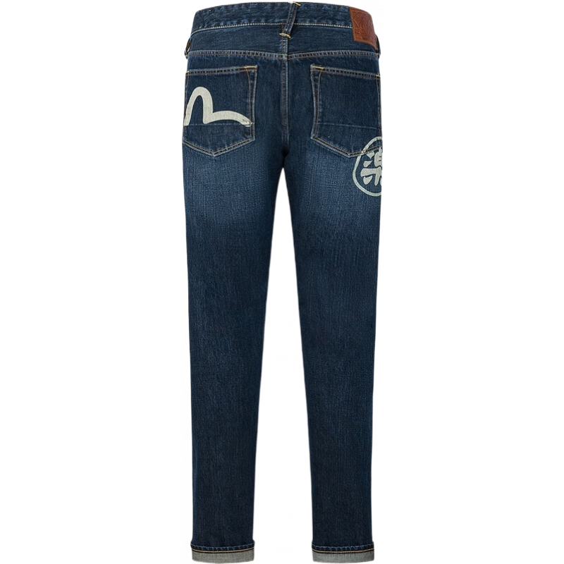 EVISU【多件折】福神 2025年夏季新品 男士海鷗印花貼身牛仔褲 牛仔藍(lán) 34