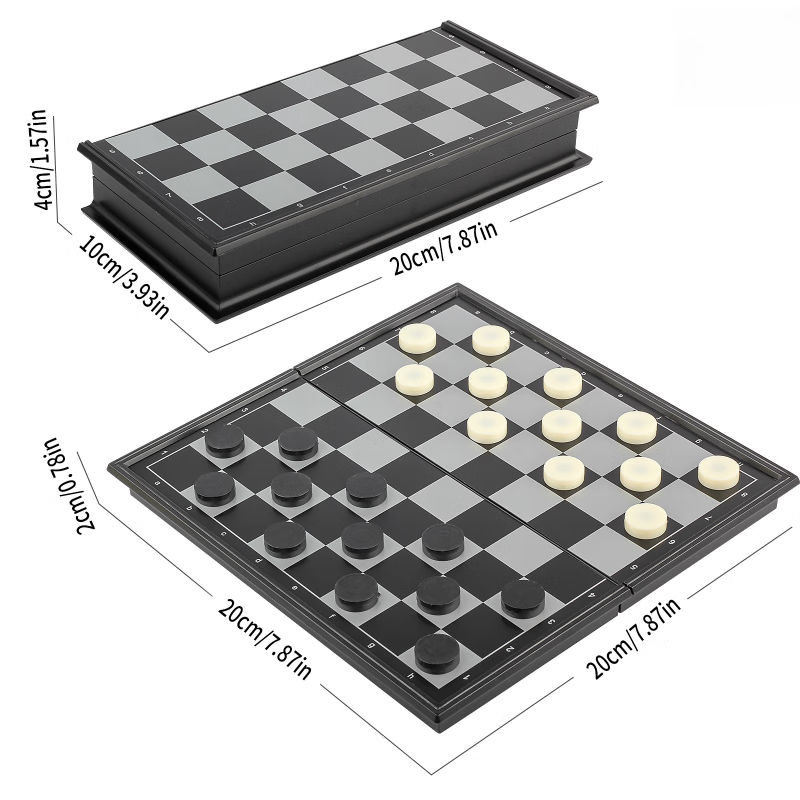 创京懿选国际跳棋64格  可折叠际跳棋便携带磁性100格攻杀练习入门