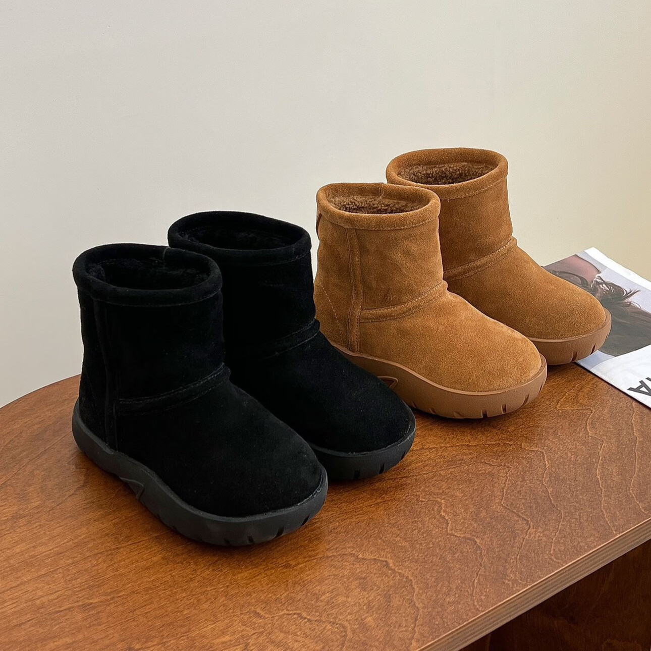 圣琪朵儿童雪地靴 儿童雪地靴羊羔毛保暖2024冬季加绒加厚女童靴子 bv