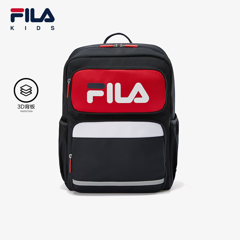 FILA斐乐儿童双肩包新款小童男女童一到三年级小学生书包 标准白-WT S