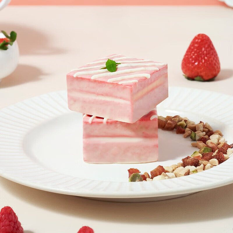 唇动经典草莓树莓多口味大包装零食面包 430g 红丝绒味*3