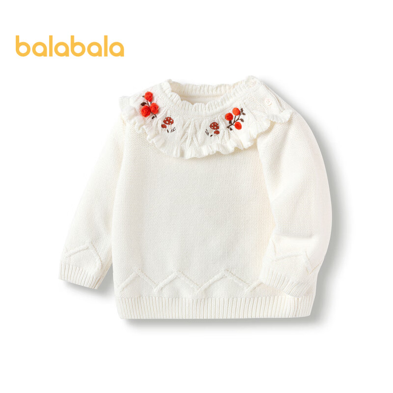 巴拉巴拉婴儿毛衣儿童冬季打底衫女童针织衫套头精致洋气甜美200423103007