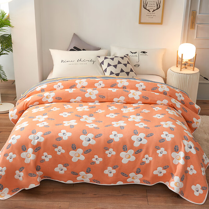 sharemay全棉十层纱布毛巾被加厚空调被纯棉儿童卡通午睡小被子四季