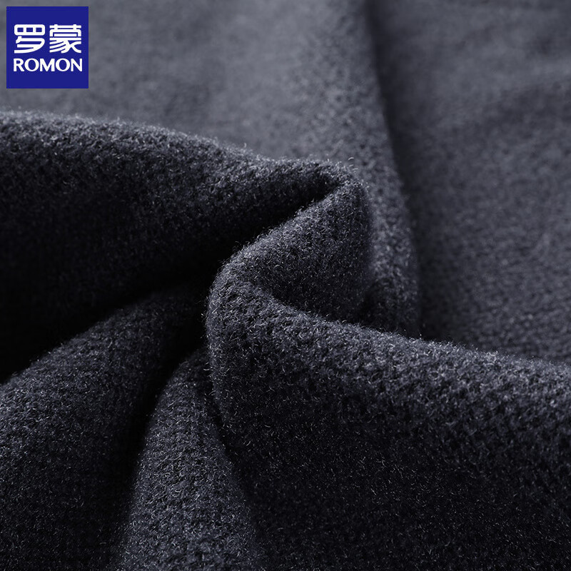 罗蒙（ROMON）仿雪貂绒毛衣男加绒冬季新款保暖一体绒中青年男士圆领针织打底衫 深灰 XL (建议体重135-155斤)