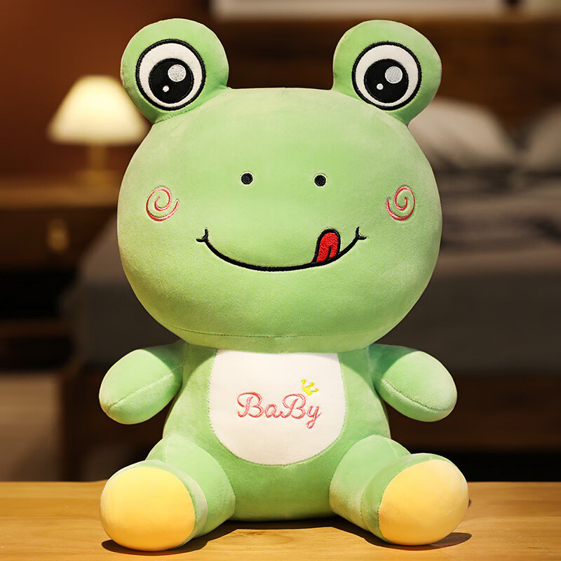 脘铼可爱青蛙睡觉抱枕可爱青蛙公仔毛绒玩具大号布娃娃布偶玩偶抱枕儿