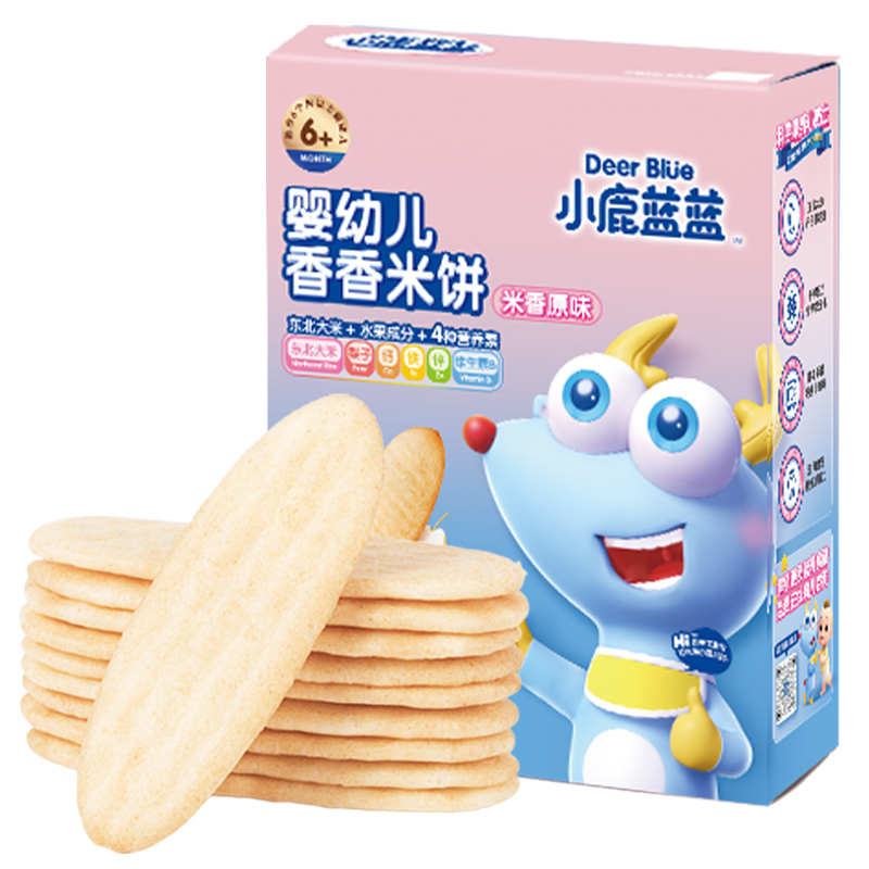 小鹿蓝蓝 宝宝米饼 香蕉味 宝宝零食儿童零食 营养磨牙 婴儿米饼41g
