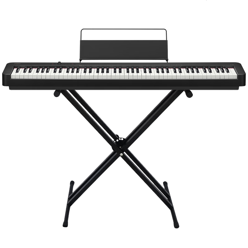 卡西歐(CASIO)電鋼琴EPS130黑色電子數(shù)碼鋼琴88鍵重錘初學(xué)單機(jī)+便攜X架款