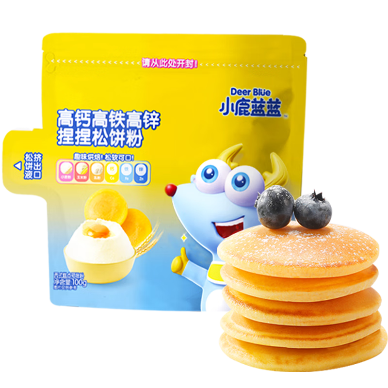 小鹿蓝蓝儿童松饼面包粉100g/袋钙铁锌面粉预拌粉早餐自制烘焙原料糕点