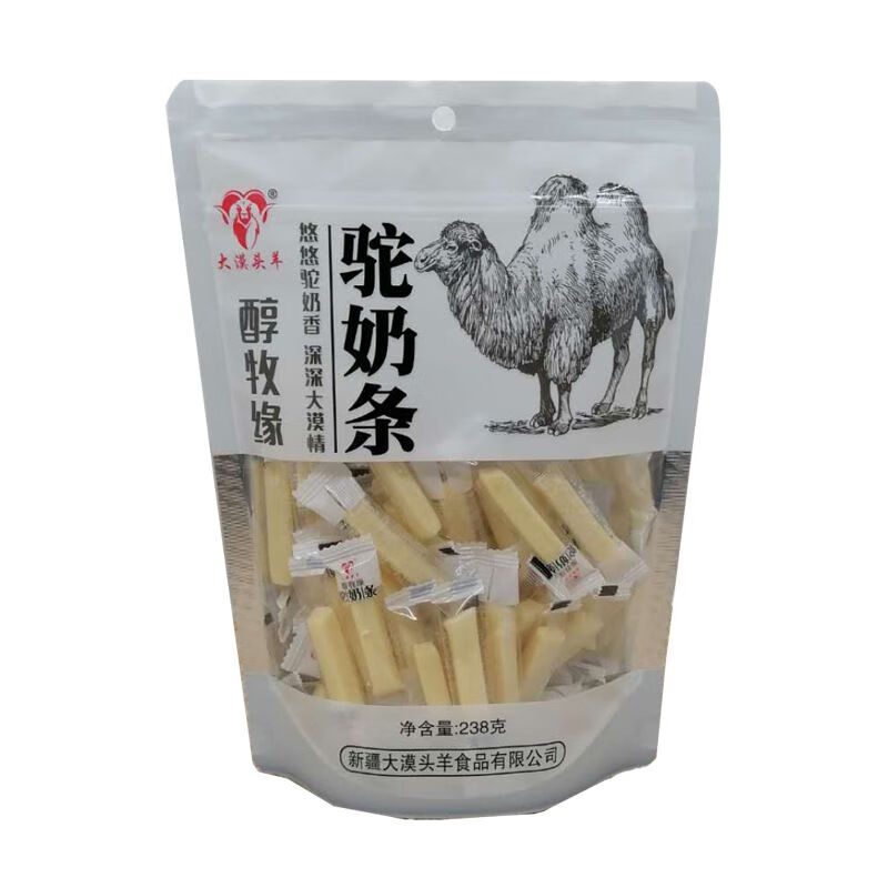 駝奶條醇牧緣大漠頭羊獨立小包裝休閑零食老人兒童都可食用 駝奶條238克x2袋
