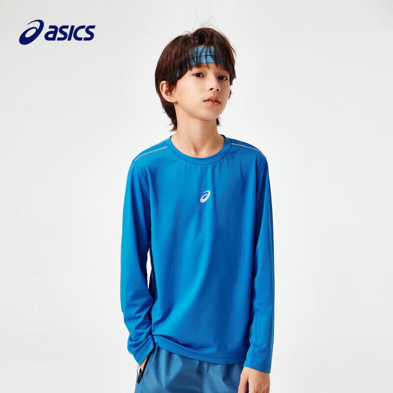 亚瑟士童装2025年春季男女儿童运动休闲速干百搭针织T恤 亚瑟士蓝160cm