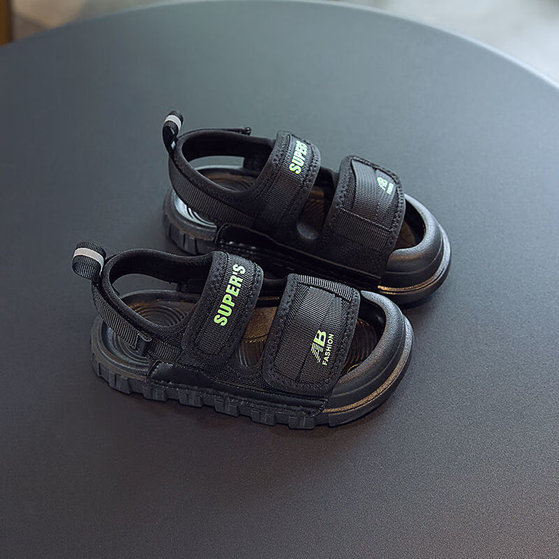 中大童头鞋2024夏季新款小子防滑鞋女童潮 n10黑色 标准码 22码内长