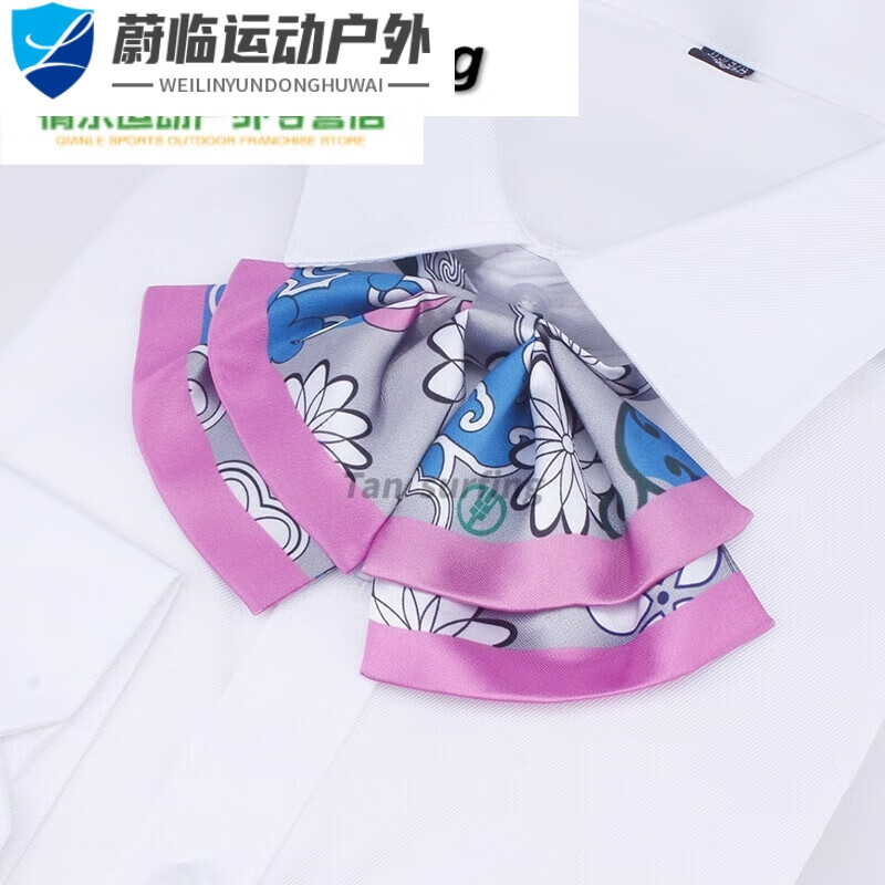 甜苗苗新款农行领花免打粉色色头花领结女士丝巾胸花刀巾 农行新款免