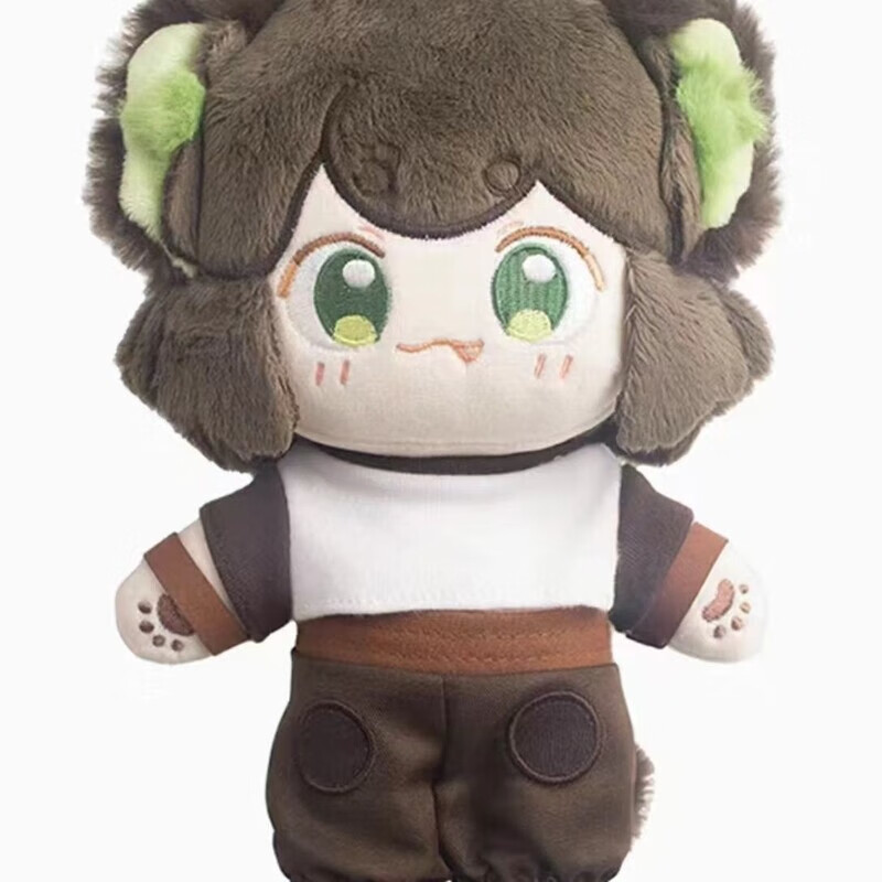 罗小黑属性20cm棉花娃娃呆萌可爱毛绒玩偶礼 众生之门小黑(黑发)有骨