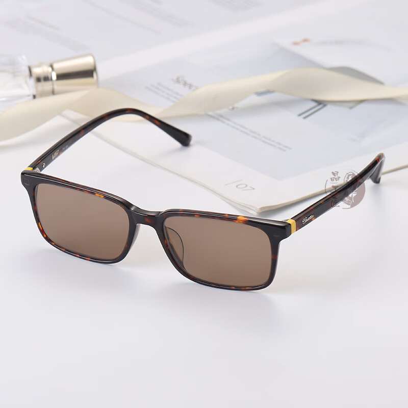 水晶原石眼镜东海老石头镜全框男女太阳镜清凉养目板材 浅茶色镜片