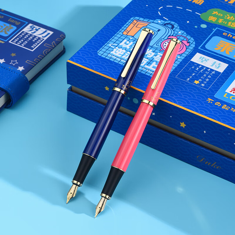 DUKE公爵未来可期笔记本钢笔套装日常书写练字墨水钢笔学生开学礼物高颜值文具礼盒轻奢成人礼 D281#未来可期笔记本套装（蓝色）