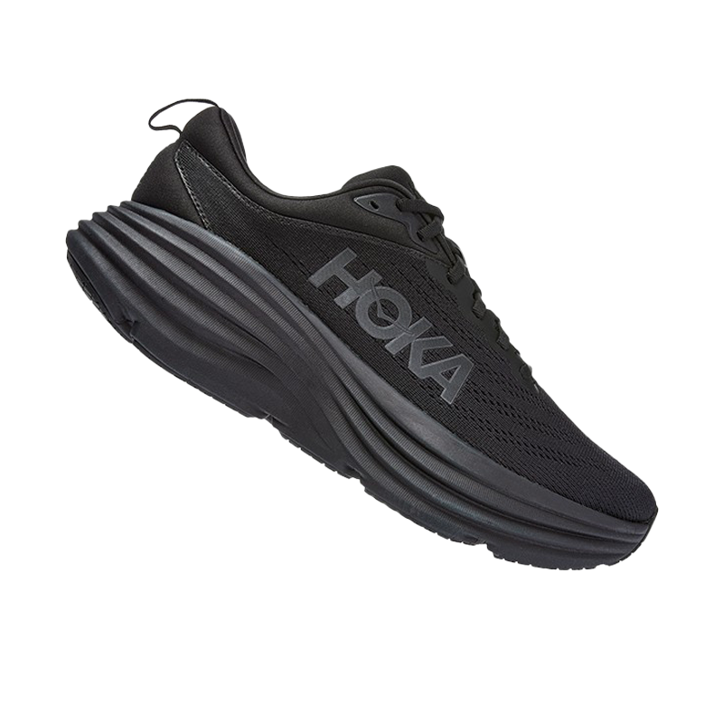 HOKA ONE ONE男款夏季邦代8公路跑鞋BONDI 8轻盈缓震回弹舒适防滑 黑色 / 黑色-宽版 44