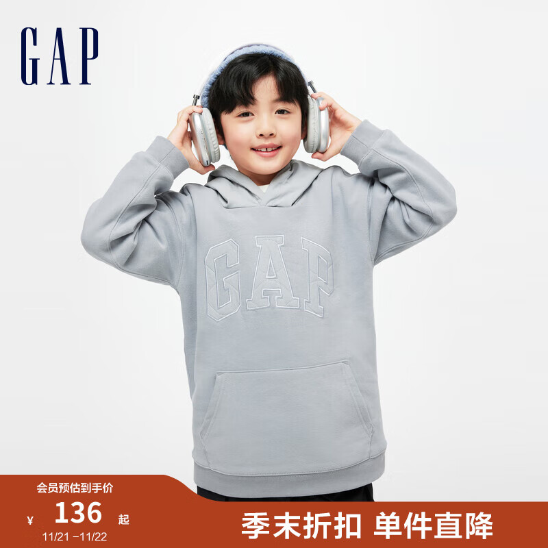 Gap��ͯ������LOGO̼����ĥץ������836852��ͯװ��ñ�� ��ɫ 160cm(XL)���޳���