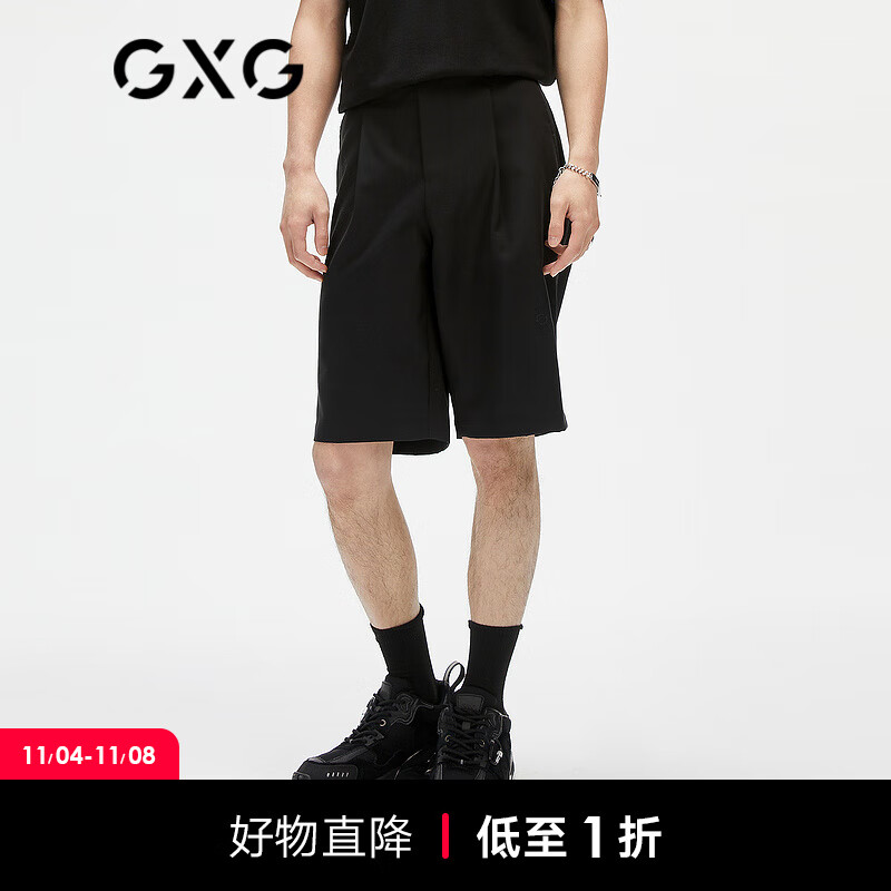 GXG男装【生活系列】21年夏季商场同款拉链青年潮流黑色休闲短裤 黑色 165/S怎么看?