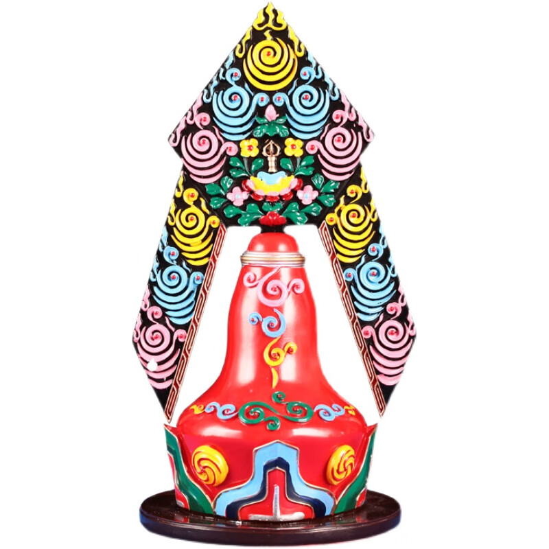 彩绘西藏藏传用品密宗供具佛堂实木朵玛总集食子室内用摆件