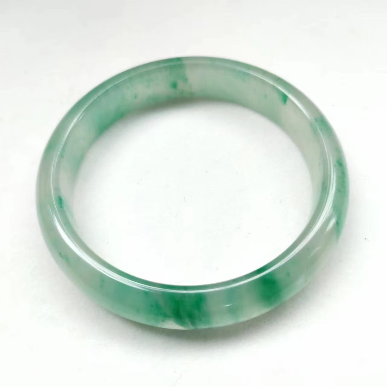 良缘佳偶冰飘独龙玉手镯小众轻奢翡翠平替手镯 冰透非洲翠手镯 独龙玉