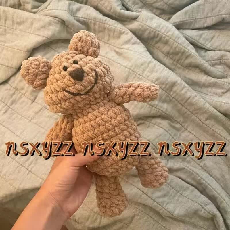 制作生日礼物送女友情侣一对实用走心小熊编 bt卡其小熊材料工具教程