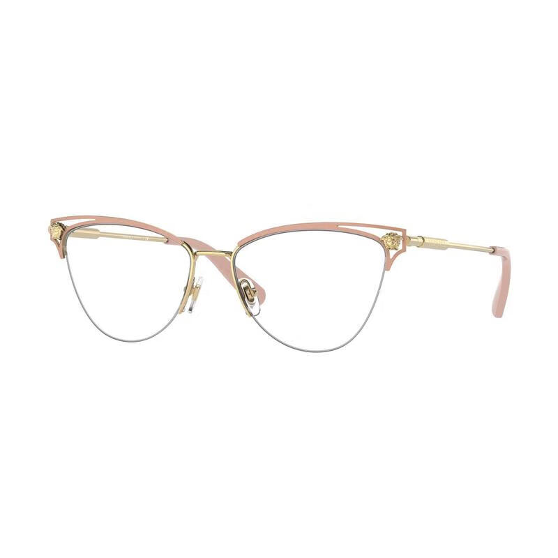 范思哲(versace)女士眼镜框 ve1280金色粉色猫眼金属全框气质百搭眼镜