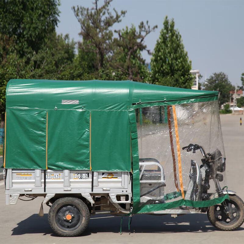 燃创电动三轮车车棚雨棚遮阳棚加厚油布雨蓬全封闭车篷抗老化遮风挡雨