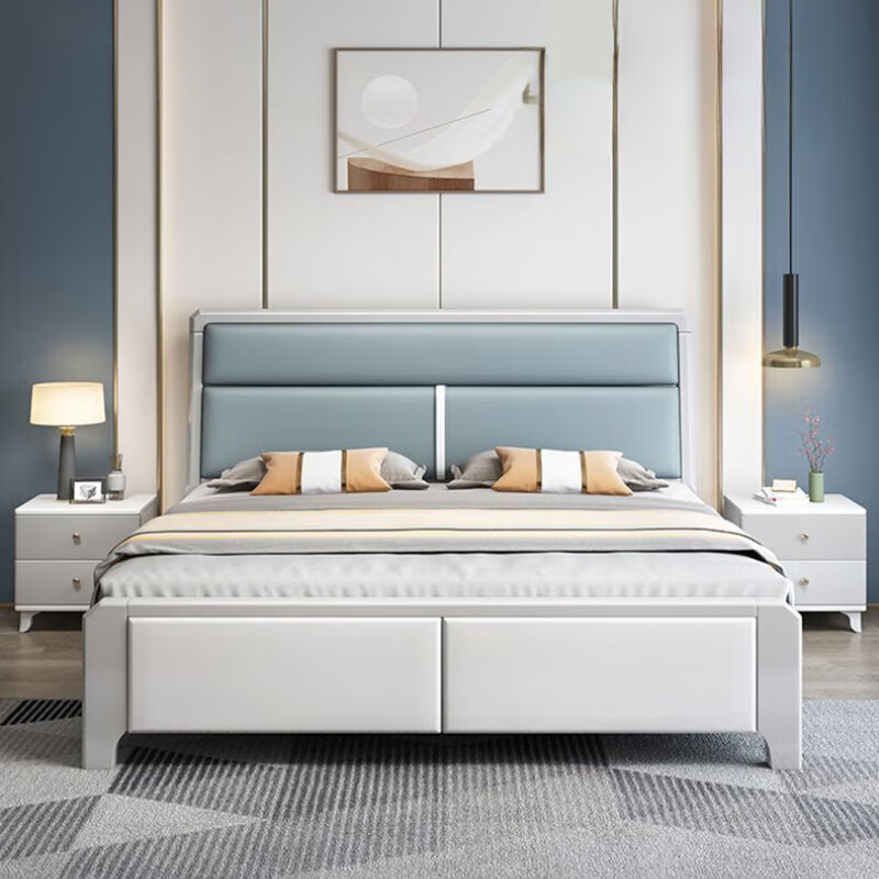 (预约金)轻奢奶油风实木床 无床垫 1500mm*2000mm框架结构