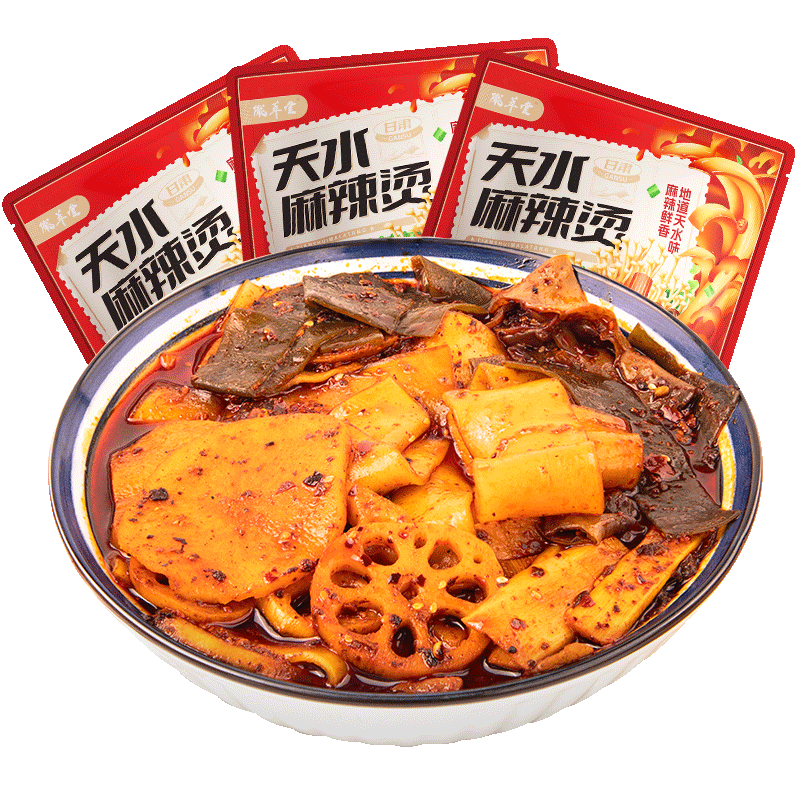 陇萃堂天水麻辣烫底料甘肃天水老式麻辣烫调料包食材方便速食定西土豆粉 【地道尝鲜】天水麻辣烫370g*3袋