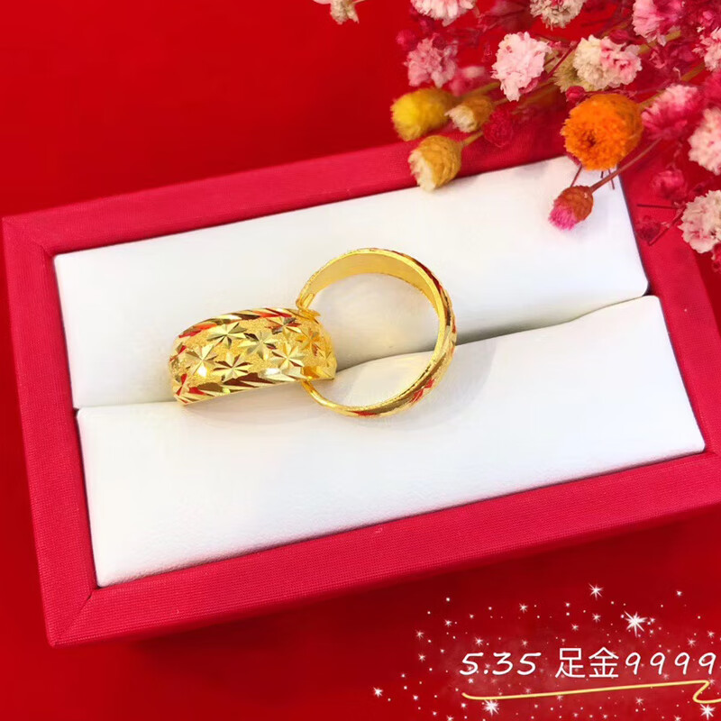 福韵礼黄金耳环9999足金耳圈女耳钉妈妈款光面婆婆中年母节送情人节