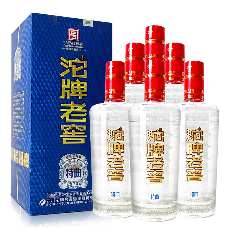 沱牌舍得 沱牌酒 沱牌老窖特曲(2018年产) 浓香型白酒 38度 500ml 6瓶