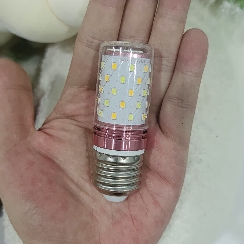 旭萌 E27螺口80龍珠L(zhǎng)ED燈泡圓形三色變光e27E14蠟燭拉尾燈泡G4G9光源 E27-12瓦玉米-三色變光