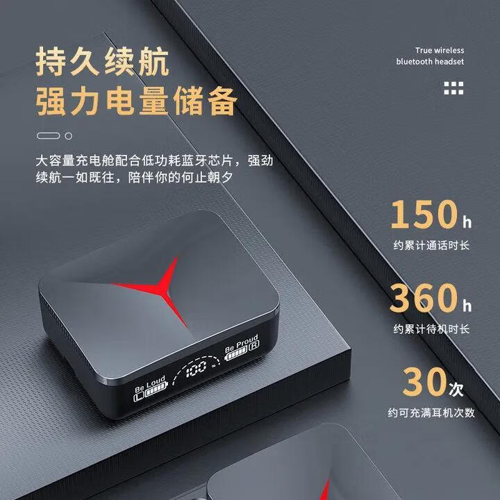 XVVMI高端滑盖无线蓝牙耳机游戏蓝牙耳机大电量超长续航入耳式运动降噪音乐耳机降噪耳机适用于华为苹果 星空黑 全景音效+无感延迟+三屏显