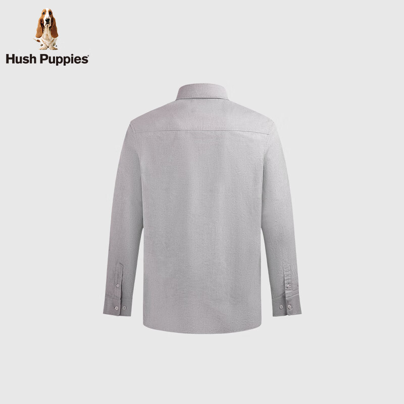 暇步士(Hush Puppies)【王天辰明星同款】男装2025春秋新款柔软舒适长袖衬衫 月光灰 L