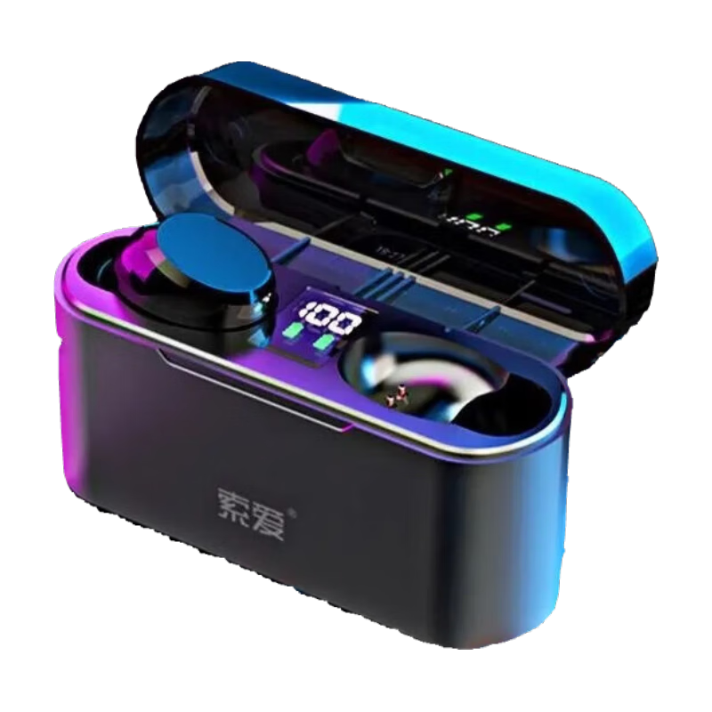 索爱真无线蓝牙耳机降噪通话音乐运动双耳入耳式耳机 适用于苹果华为VIVO荣耀OPPO手机 A1增强版【蓝牙5.3持久续航】