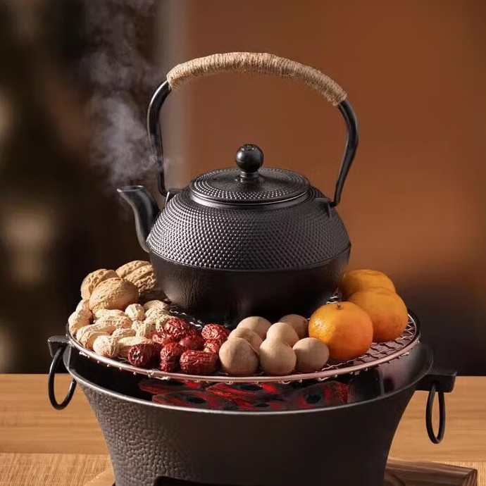 木炭无烟炭块烧烤碳围炉煮茶铜火锅烤肉碳原木荔枝果木碳 围炉煮茶炭 含箱19斤