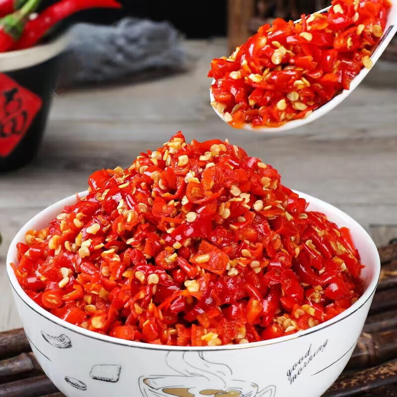 宜享健康湖南特产农家自制无油特辣小米辣剁椒辣椒佐菜拌面辣椒酱 剁