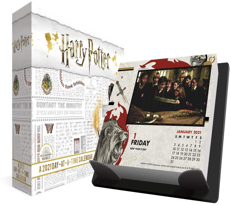 英文原版 哈利波特台历 每天一页 2021 Harry Potter Day-at-a-Time Box Calendar 进口艺术剧照插页日历 JK