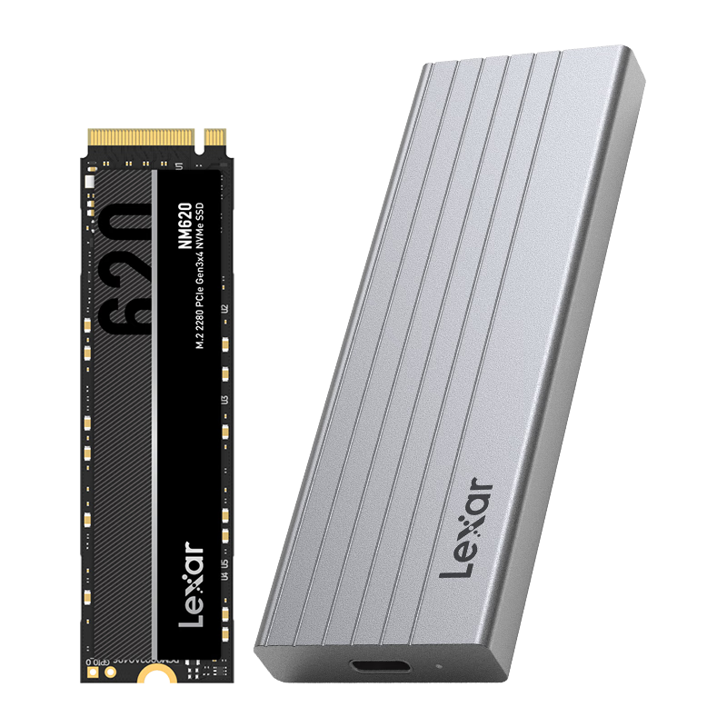 雷克沙（Lexar）NM620 SSD固态硬盘2T1T512G M.2接口NVMe 1TB固态硬盘+E6移动硬盘盒