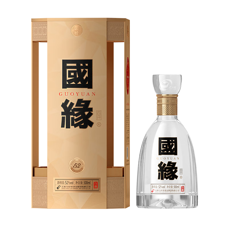 今世緣 國緣四開 濃香型白酒 52度 500ml 單瓶裝 