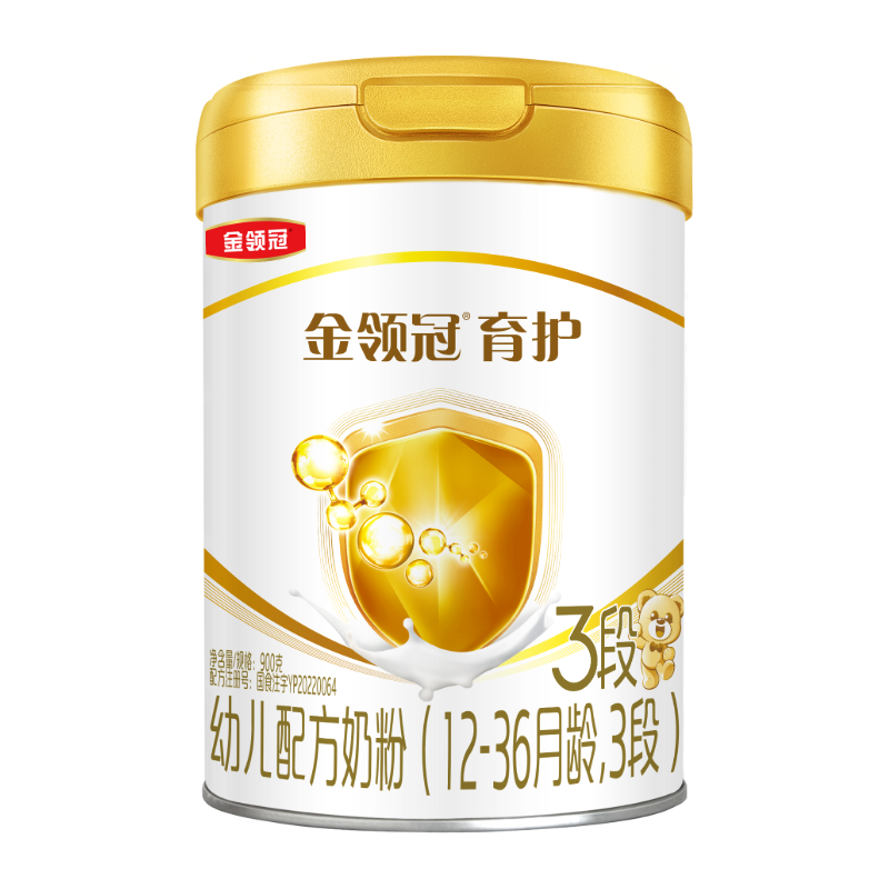 伊利金領(lǐng)冠育護(hù)【5倍DHA好腦力】幼兒配方奶粉3段(1-3歲)900g