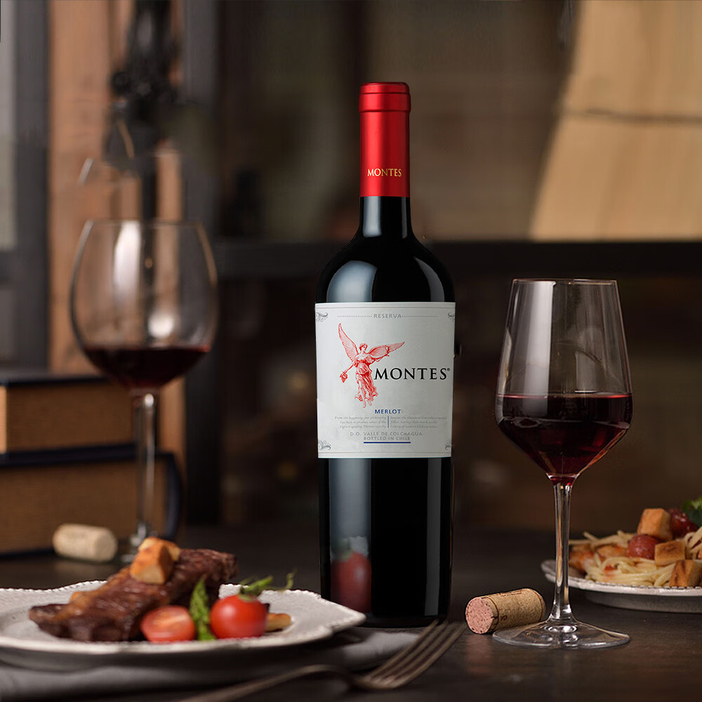 蒙特斯红天使珍藏赤霞珠干红葡萄酒智利原装原瓶进口750ml*6支装 红天使珍藏梅洛6支装