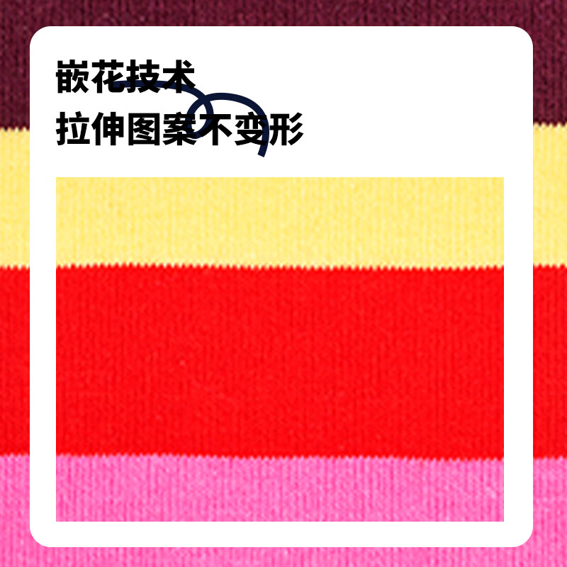 Happy Socks秋冬季款袜子女男士袜薄荷曼波彩虹白色棉袜运动袜中筒袜 彩红条纹 1双 M 36-40