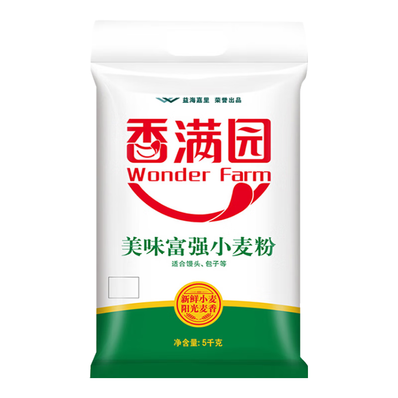 香满园 面粉 中筋粉 美味富强小麦粉 10斤 包子饺子馒头饼手擀面