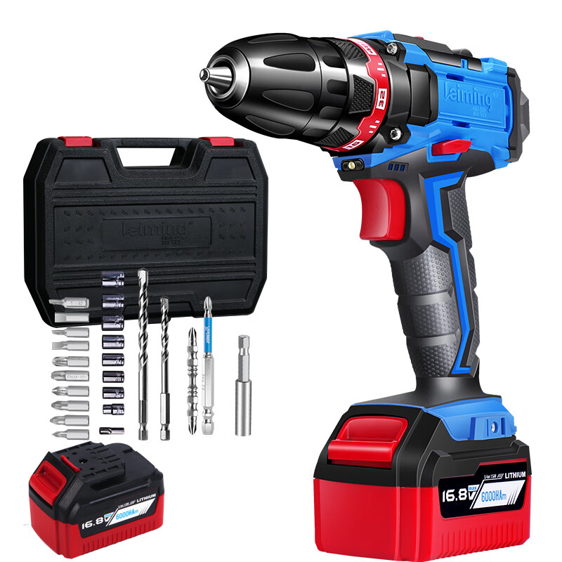 雷铭16v手电钻电动螺丝刀锂电钻充电式电起子五金工具电动工具